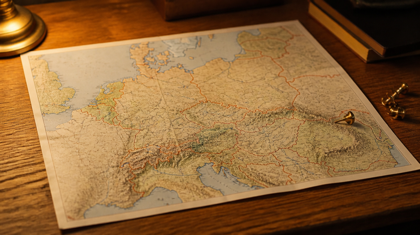 Map of Europe and Quanta Ledger investments countries