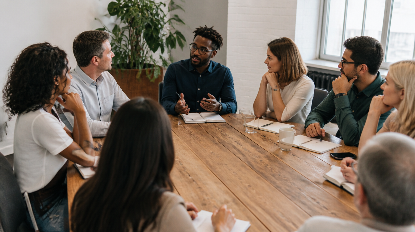 People networking at the table