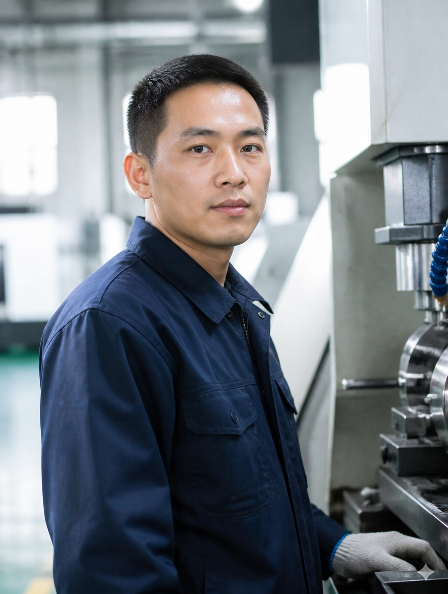 Man working with machine